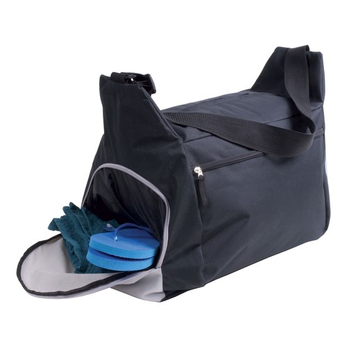 600D polyester sports/travel bag with adjustable shoulder strap, 2 compartments