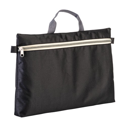 600d polyester document folder, with handle and zipper closure