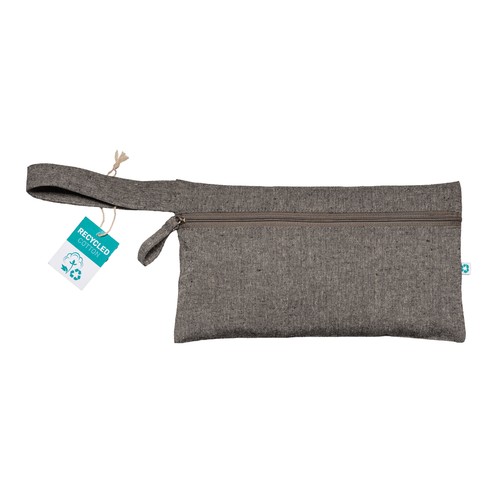 Document holder made of 180 g/m2 recycled cotton with zipper closure, GRS certified