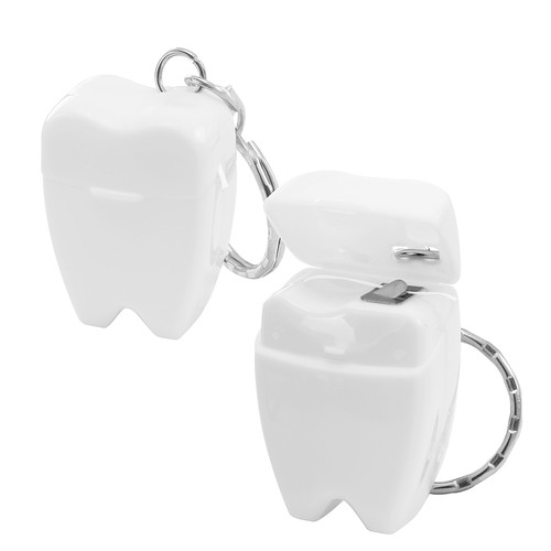 Dental floss key ring