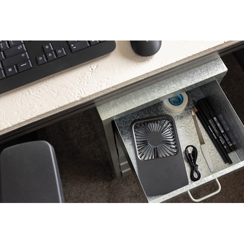Aervina RCS recycled plastic re-chargeable desk fan