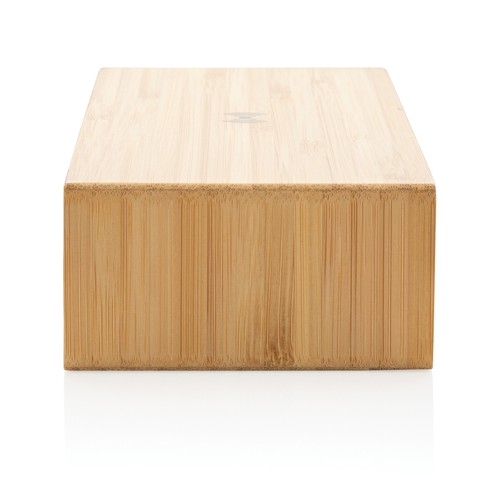 Despertador de bambú con cargador inalámbrico de 5W