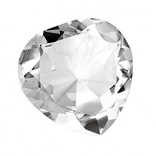 COEUR EN VERRE BLANC diam mm 40