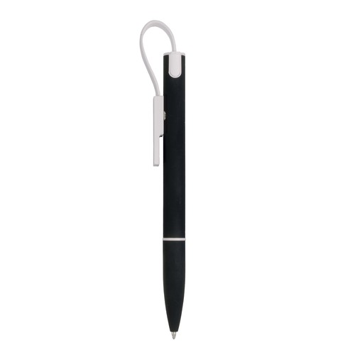Aluminium twist pen with clip that converts to charging cable USB/Lightning/micro USB