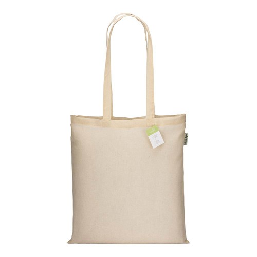 100 g/m2 organic cotton shopping bag, long handles