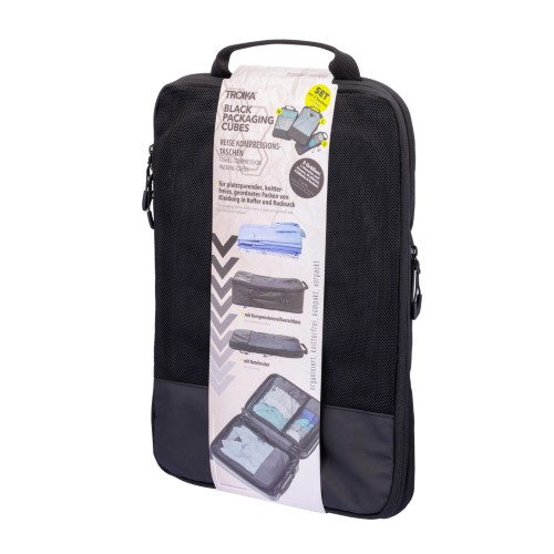 Black Packing Cubes TROIKA BLACK PACKING CUBES