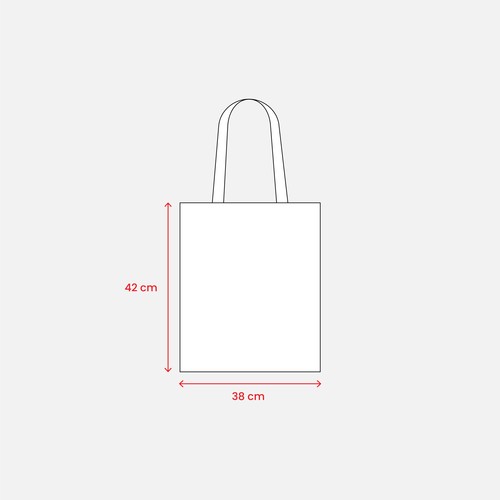 120 g/m2 recycled cotton shopper bag, long handles.