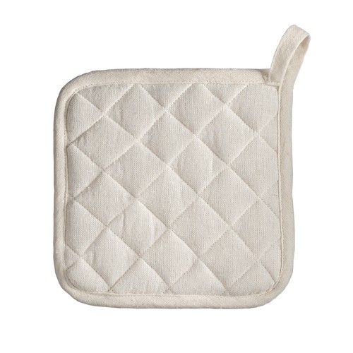 Recycled cotton kitchen pot holder  with hooking loop