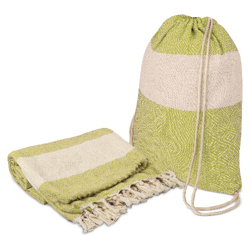 Organic cotton pareo towel with backpack bag Grizzy