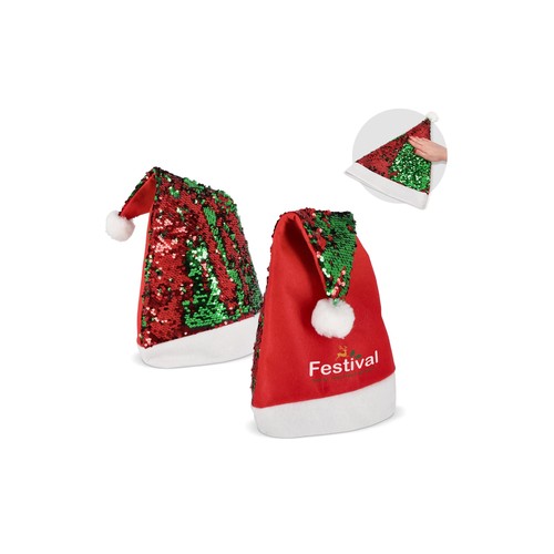 Gorro de Navidad de lentejuelas bicolor