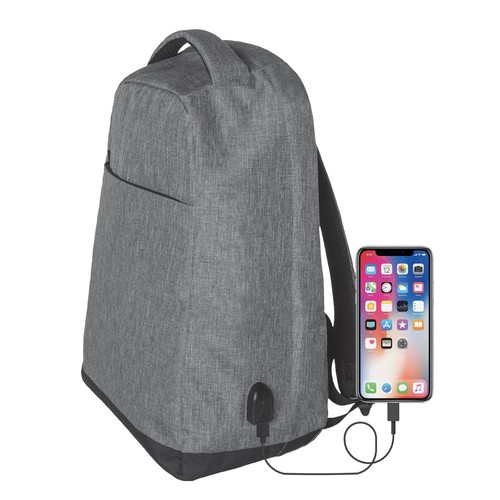 300D POLYESTER ANTI-THEFT RUCKSACK WITH USB CHARGE PORT