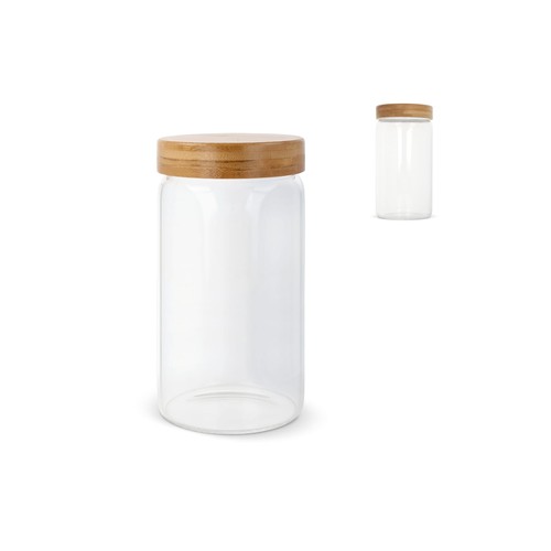 Canister glass & bamboo 1200ml