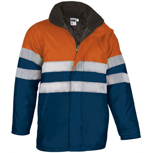 parka met reflecterende strepen