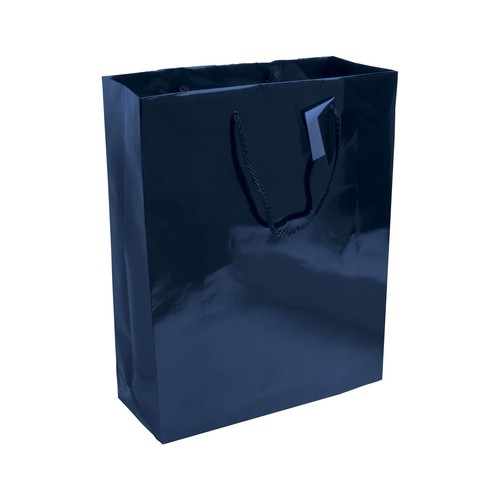 157 g/m2 laminated paper shopping bag with gusset and bottom reinforcement, string handles