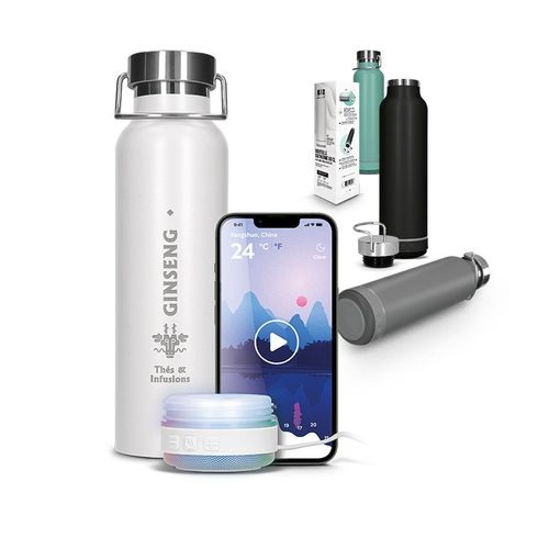 STAINLESS STEEL DOUBLE-WALL INSULATED BOTTLE 60 cl WITH SPEAKER