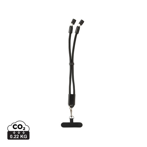 LoopAmp RCS rPET verstelbare telefoonarmband 60W kabel