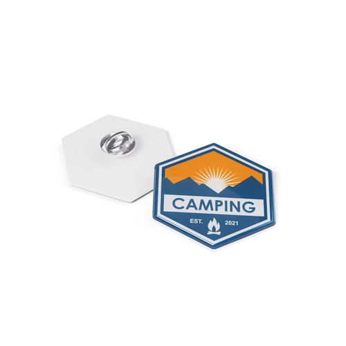 Pin Plastic with pin & clutch, Design your own, Doming in full color