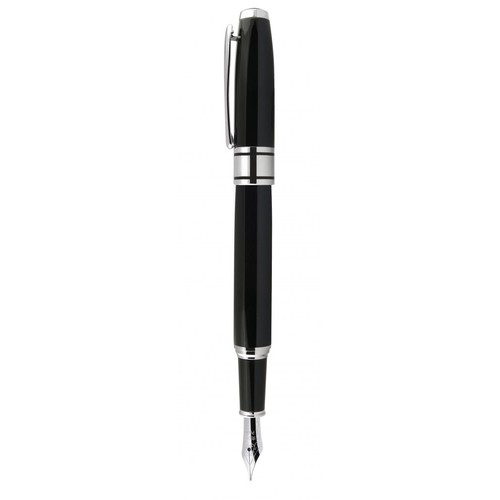 FOUNTAIN PEN BLACK CHROMED SHINY