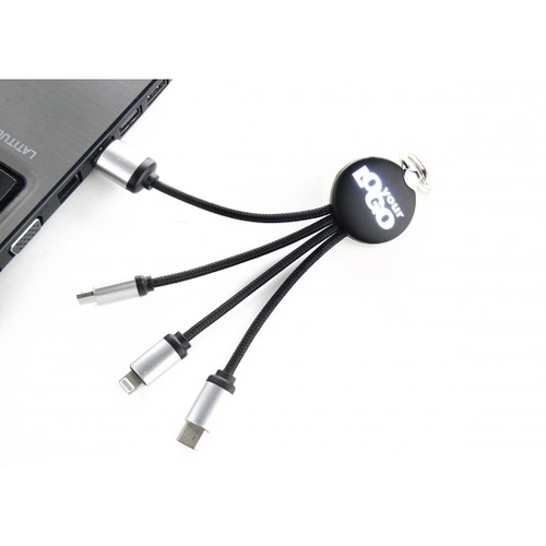 3in1 cable with enlighted logo for engraving