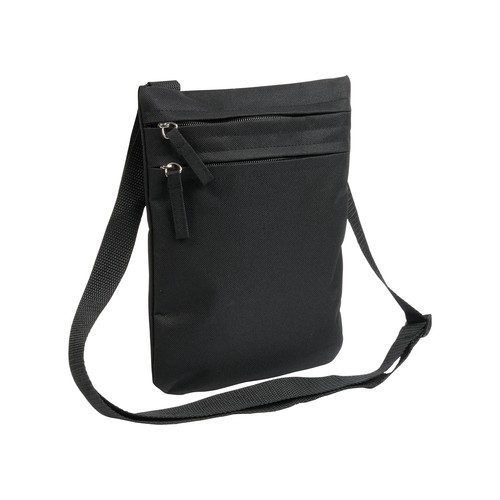 600D polyester 2-pocket man bag with adjustable shoulder strap