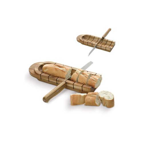 Baguette holder with knife