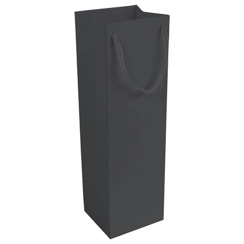 157 g/m2 matte laminated paper bottle shopping bag with gusset and bottom reinforcement
