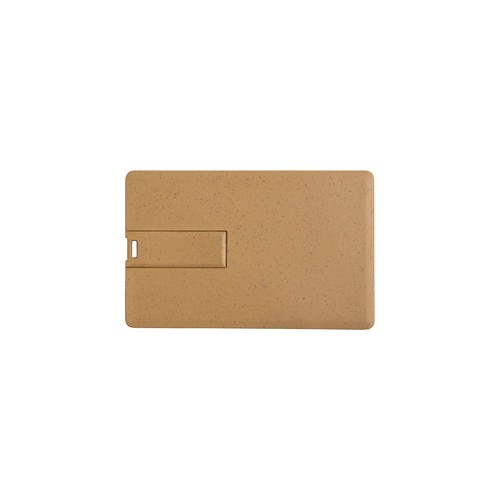 4GB wheat-straw and PP card shape pen drive. Upload on request with delivery in 2 weeks