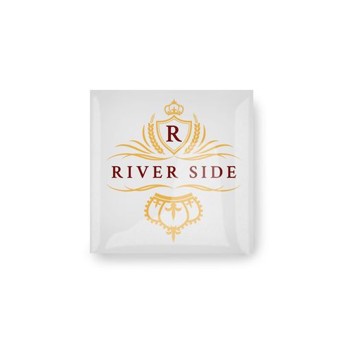 Badge Megan, Carré, 40 mm, Épingle, Doming