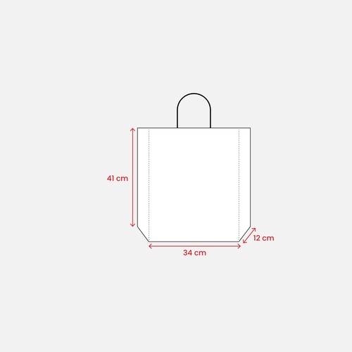 157 g/m2 laminated paper shopping bag with gusset and bottom reinforcement, string handles