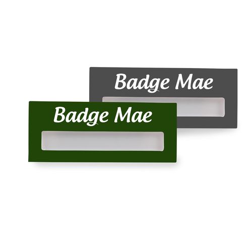 Badge Mae, Rectangular, 74 x 30 mm, Magnet, Print in full color