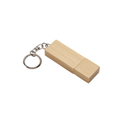 4 Gb USB-Stick aus Holz mit Schlüsselring aus Metall
