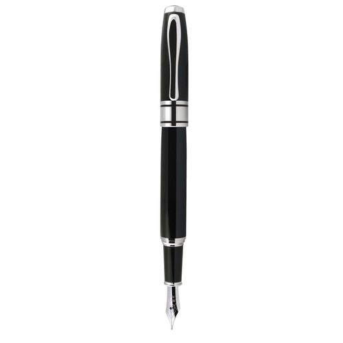 FOUNTAIN PEN BLACK CHROMED SHINY