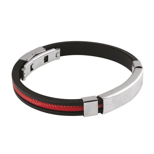 BLACK AND RED BRACELET