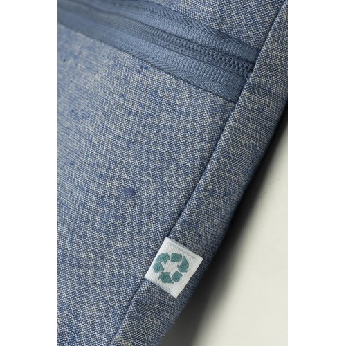 Portadocumentos de algodón reciclado de 180 g/m2 con cierre de cremallera, certificado GRS