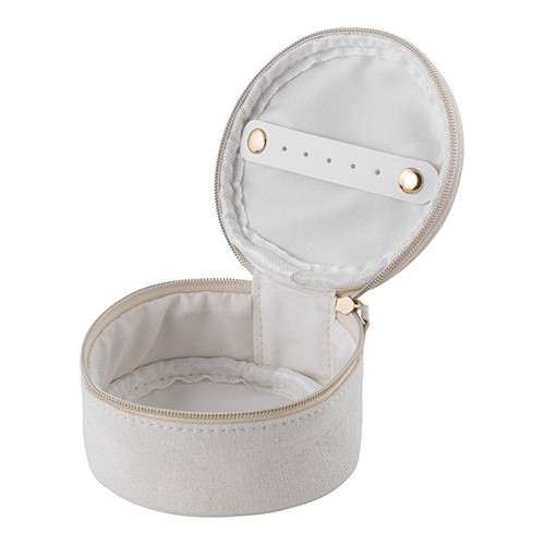 Jewelry box with earring holder insert. Zipper clo Yonà