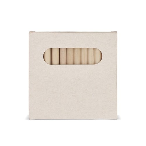 12 colouring pencils in recycled milkcarton box