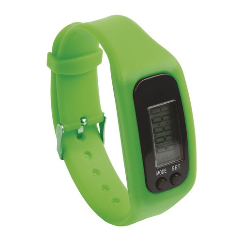 Activity tracker: pedometer, calories burned, distance travelled, watch. Rubber bracelet