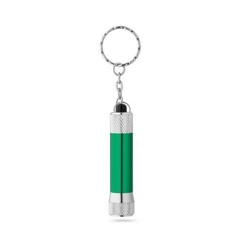 RE-LERGAN. Aluminium keyring (92% recycled) with 3-light LED torch