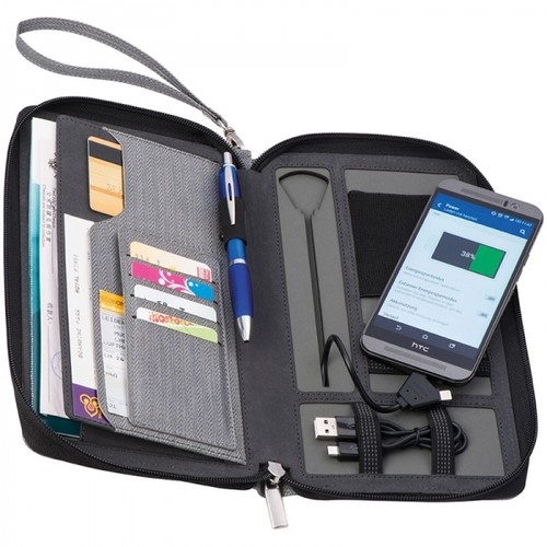 Travel folder with power bank ALMERIA