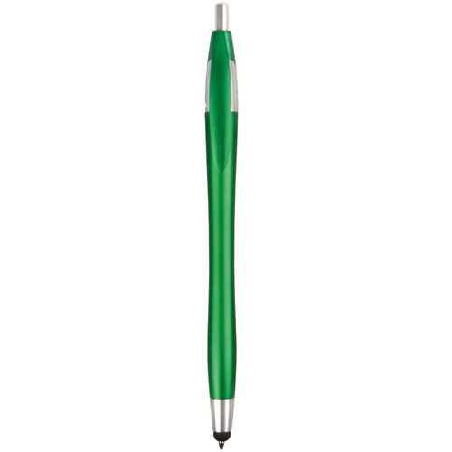 Plastic snap pen with touchscreen rubber tip