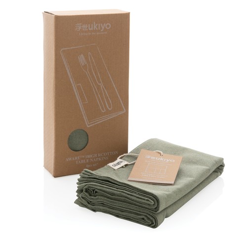 Set de 4 serviettes de table Ukiyo en rcotton 180gr Aware™