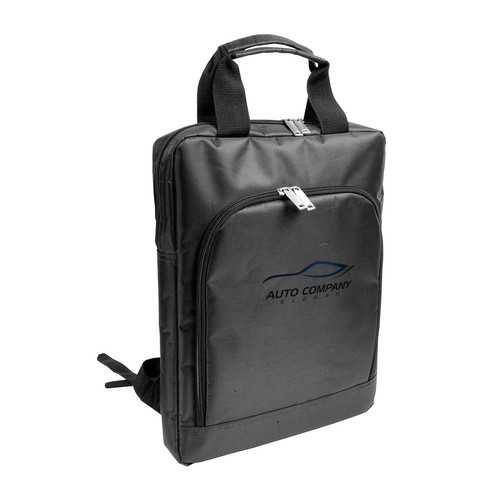 840D polyester laptop backpack. Laptop pocket and front accessory pocket