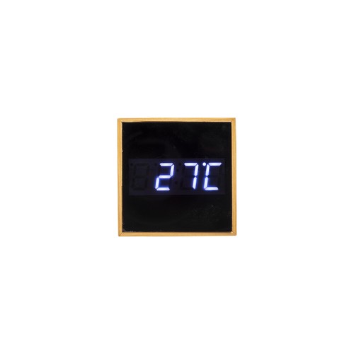 Bamboo alarm clock and temperature display with white LED