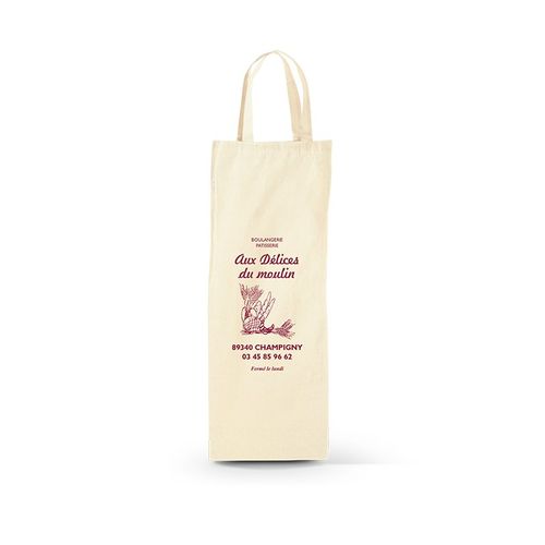 COTTON BREAD BAG WITH 2  HANDLES - 25 x 2,5 cm