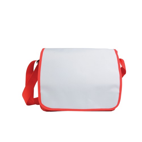 600D polyester book bag with adjustable shoulder strap and white flap