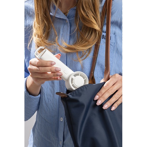 Twist RCS recycled plastic re-chargeable portable fan