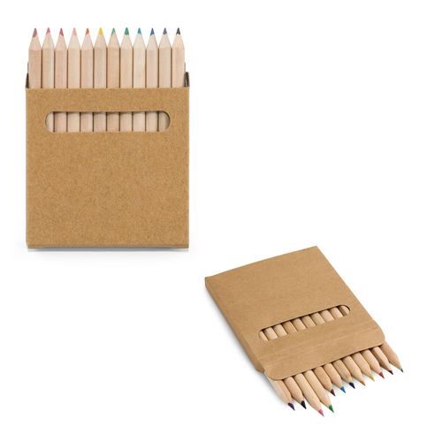 COLOURED. Potlodendoosje met 12 gekleurde potloden