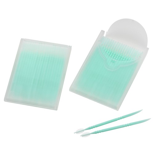 Toothpicks with interdental brush
