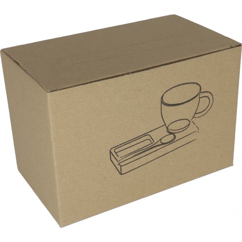 Bamboo Tray with Spoon and Glass Mug 200 ml