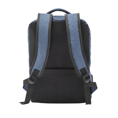 300D Polyester laptop backpack with 3 pockets. Laptop principal pocket and side pocket
